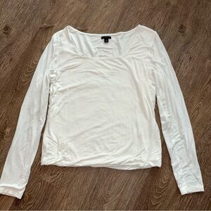 Ann Taylor Classic White Long Sleeve Top